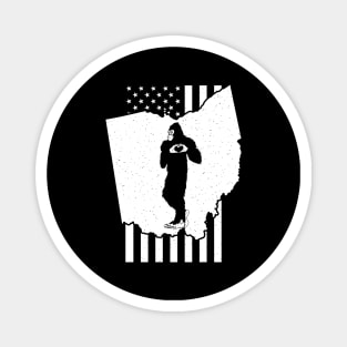 Ohio Bigfoot American Flag Magnet